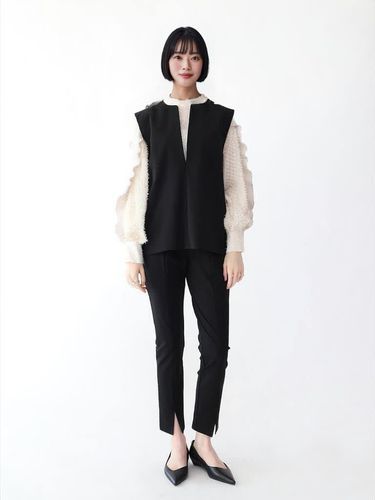 フリルプリーツシアーブラウス - Aga - Aga｜YAMADAYA STORE