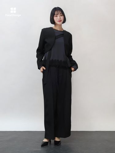 ベルト付プレスワイドパンツ - Aga - Aga｜YAMADAYA STORE