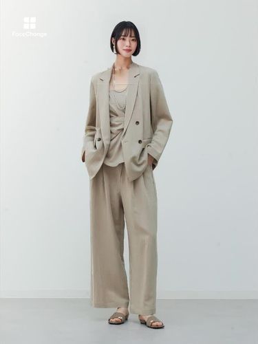 キュプラ混ダブルテーラードジャケット - Aga - Aga｜YAMADAYA STORE