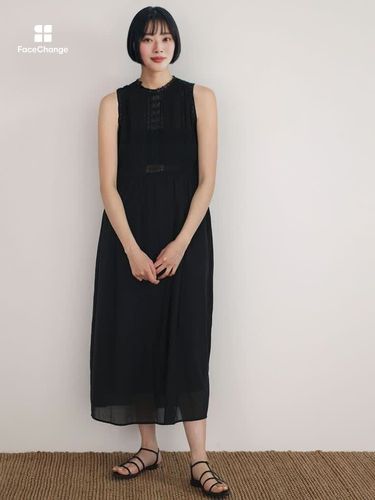 Sleeveless lace panel onepiece - FIKA. - FIKA.｜YAMADAYA STORE