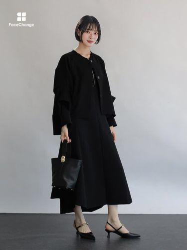 ダブルクロスアームギャザージャケット - Aga Black - Aga｜YAMADAYA STORE