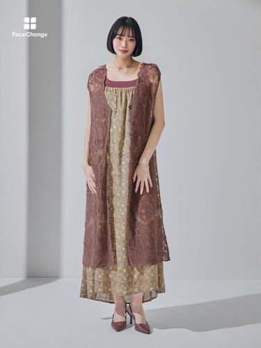 コードレースメッシュジレワンピース - Ample - Vin|YAMADAYA STORE コードレースメッシュジレワンピース - Ample - Vin|YAMADAYA STORE