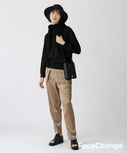 サテンイージーテーパードパンツ|allureville OFFICIAL SITE / ONLINE