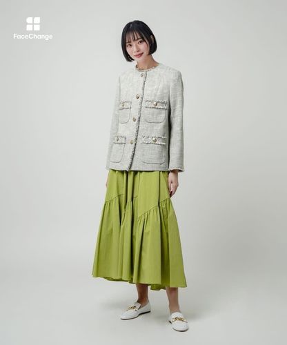 スラブツイードクルーショートコート|allureville OFFICIAL SITE