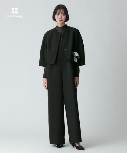 ダブルクロスノーカラーショートジャケット|allureville OFFICIAL SITE