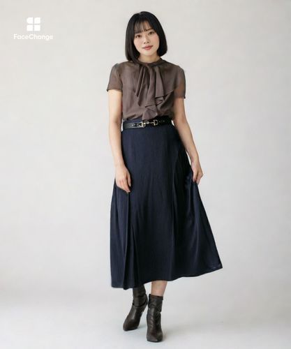 カッセンデニムサイドギャザースカート|allureville OFFICIAL SITE