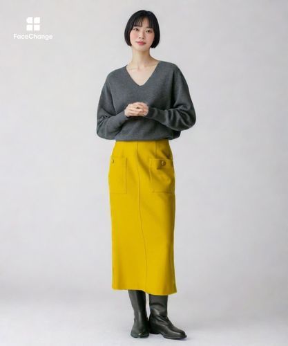 トープメルトンポケットスカート allureville トープメルトンポケットスカート allureville