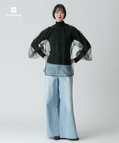 ナイロンチュールギャザーブラウス|allureville OFFICIAL SITE