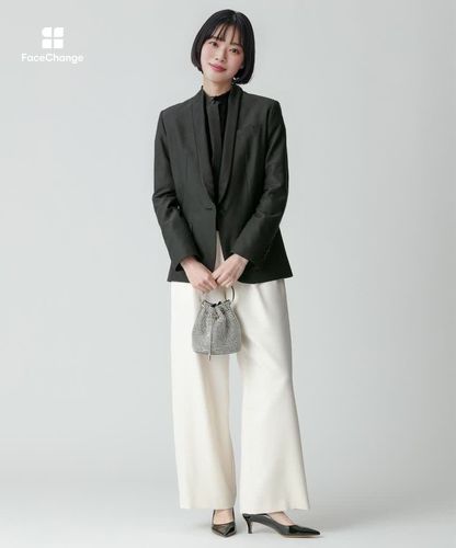 ウールシルクシャンタンタキシードジャケット|allureville OFFICIAL