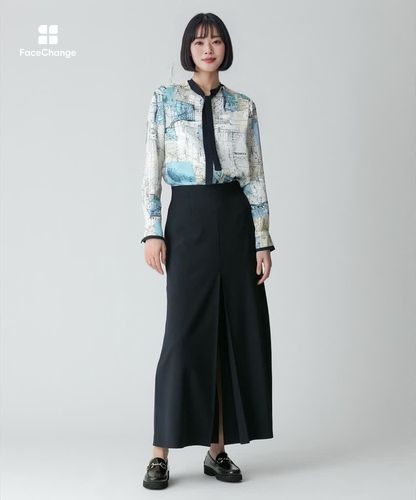 【23年AW】【定価:25,300円】allureville スリットスカート allureville（アルアバイル） デニムスカート デニムライクスリット