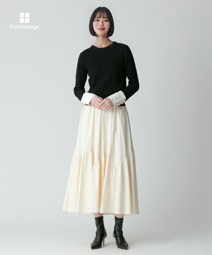 ◇バイヤス切替ギャザースカート|allureville OFFICIAL SITE / ONLINE