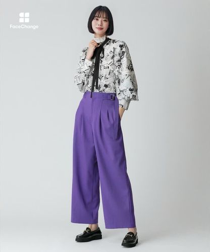 PARISナイトプリントハイカラープラウス|allureville OFFICIAL SITE PARISナイトプリントハイカラープラウス|allureville OFFICIAL SITE