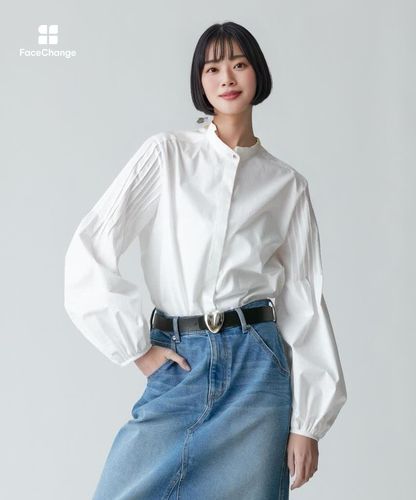 綿ブロード袖ピンタックブラウス|allureville OFFICIAL SITE / ONLINE