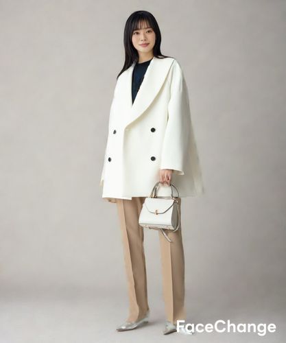 ポリエステルショールカラーミドルタケコート|allureville OFFICIAL