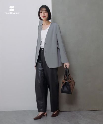 エトリアシャンブレーカラーレスジャケット|allureville OFFICIAL SITE