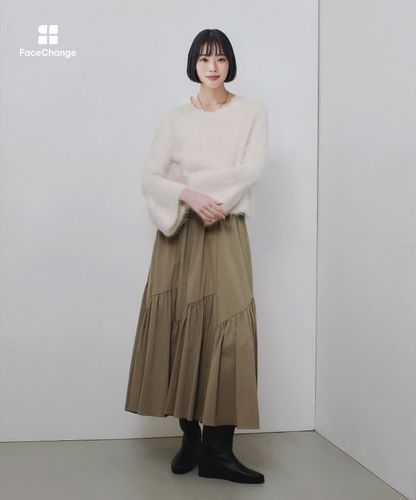 【HSH】オールドマンズテーラー 絹入キュプラレーヨン切替プルオーバー HSH】オールドマンズテーラー 絹入キュプラレーヨン切替プルオーバー