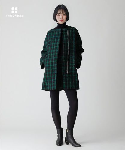 パーリーゲイツ　裾ニット絞り リブパンツ グリーンxブラックチェック 新品 パーリーゲイツ 裾ニット絞り リブパンツ グリーンxブラックチェック