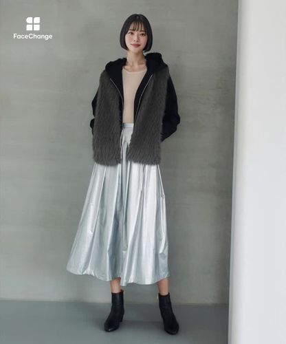 ジャガードフェイクファーコンビニットジレ|allureville OFFICIAL SITE