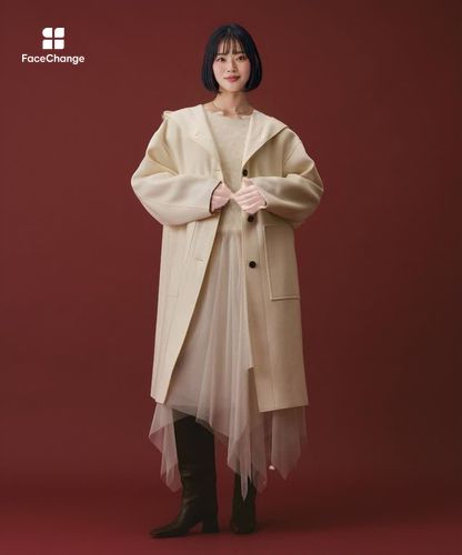 圧縮メルトンフーディコート|allureville OFFICIAL SITE / ONLINE SHOP