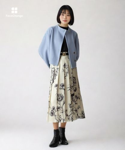 試着のみ　今期　アルアバイル　Wリバースタンドカラーショートコート　サイズ1 Wリバースタンドカラーショートコート|allureville OFFICIAL SITE