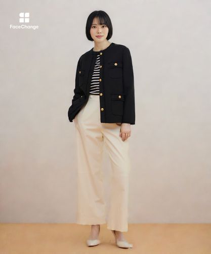 リネン混リバーダブルクロスノーカラージャケット|allureville