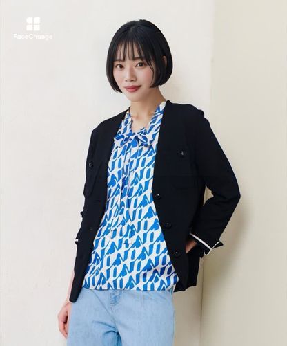 レノクロスノーカラーポケットジャケット|allureville OFFICIAL SITE