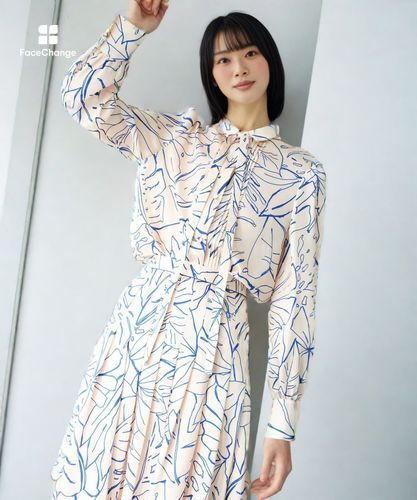 アルアバイル スケッチボタニカルプリントタックフレアスカート|allureville