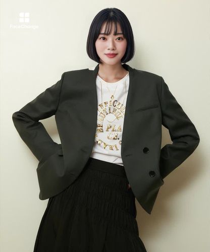 ウールサージノーカラージャケット|allureville OFFICIAL SITE