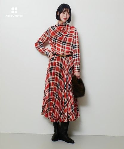 LISAチェックプリントプリーツスカート|allureville OFFICIAL SITE