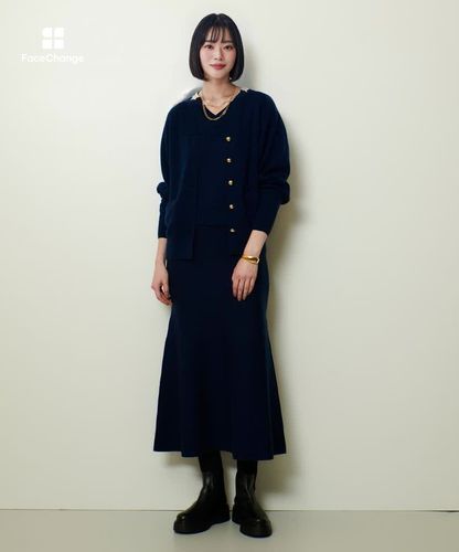 ウール混Wフェイスナローマーメイドスカート|allureville OFFICIAL