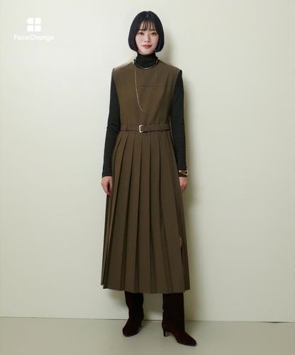 サイドスリットプリーツロングワンピース|allureville OFFICIAL SITE