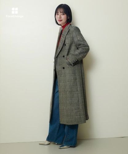 グレンチェックロングチェスターコート|allureville OFFICIAL SITE