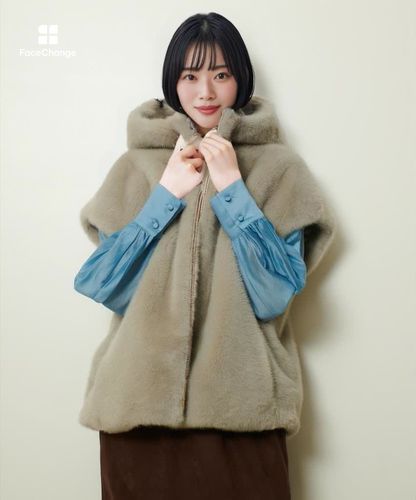 フェイクミンクファーフーディーブルゾン|allureville OFFICIAL SITE