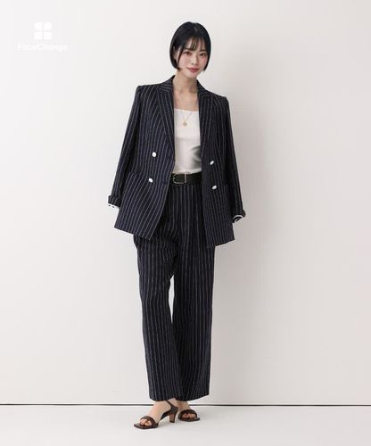 リネンストライプダブルジャケット|allureville OFFICIAL SITE 