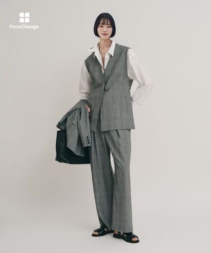 ポプリンチェックスリットジレ|allureville OFFICIAL SITE / ONLINE