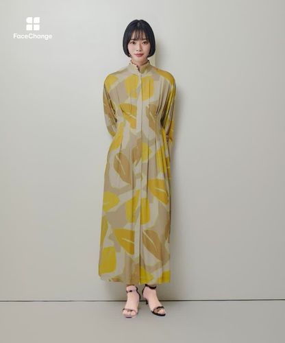 FASACリーフプリントギャザーワンピース|allureville OFFICIAL SITE