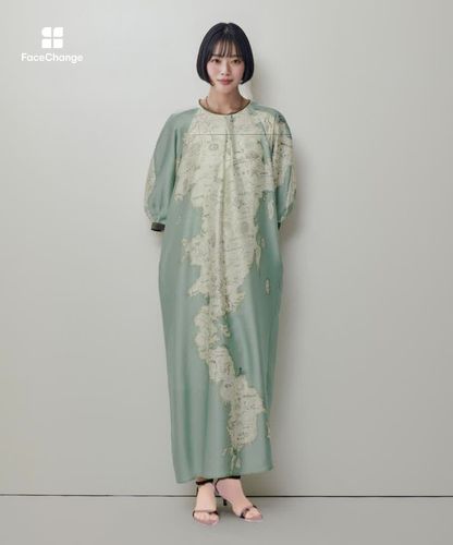 MAPプリントバックリボンワンピース|allureville OFFICIAL SITE