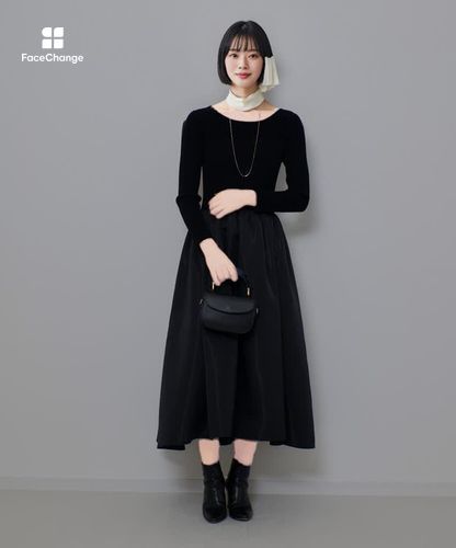 タフタドッキングニットワンピース|allureville OFFICIAL SITE