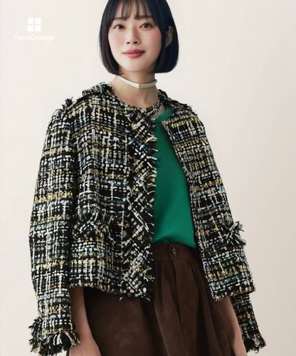 クラレンソンツィードノーカラージャケット|allureville OFFICIAL SITE