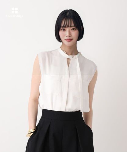 ブライトツイルアシメボウノースリブラウス|allureville OFFICIAL SITE