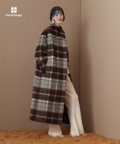 シャギーチェックベルテッドコート|allureville OFFICIAL SITE