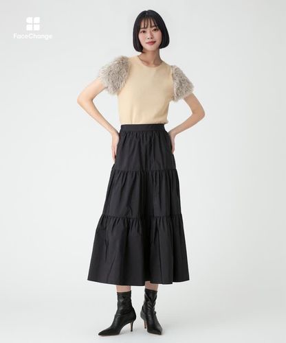 LOULOU WILLOUGHBY】タフタティアードスカート|allureville OFFICIAL