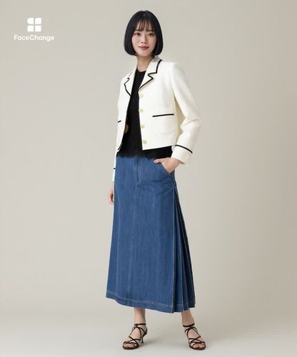 LOULOU WILLOUGHBY】ブライトツイードバイカラージャケット