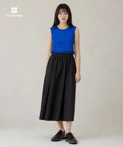 LOULOU WILLOUGHBY】タフタタックフレアスカート|allureville OFFICIAL