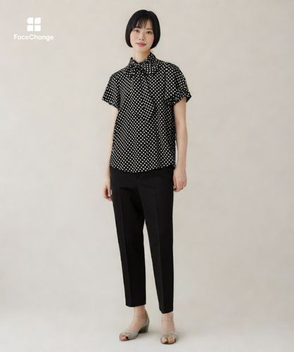 ◇【LOULOU WILLOUGHBY】デシンドットフレアスリーブブラウス