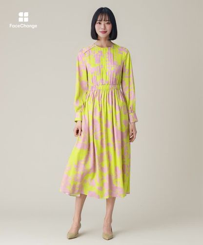 ドゥロワー＊上質張り感シルクコットン プルオーバーフレアワンピース＊ ドゥロワー＊上質張り感シルクコットン プルオーバーフレアワンピース