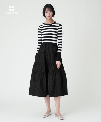 【新品タグ付き】ルルウィルビー マイクロタフタ ティアードワンピース ロング black-hair-bob-with-bangs.jpg