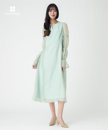 【LOULOU WILLOUGHBY】ギャザーシフォンスリーブワンピース　1 セール】 【LOULOU WILLOUGHBY】ギャザーシフォンスリーブワンピース