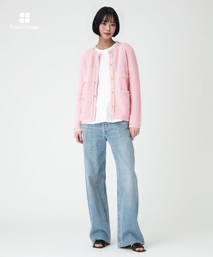 美品✨ルルウィルビー チェーントリムクルーカーディガン 金ボタン LOULOU WILLOUGHBY】チェーントリムクルーカーディガン|allureville