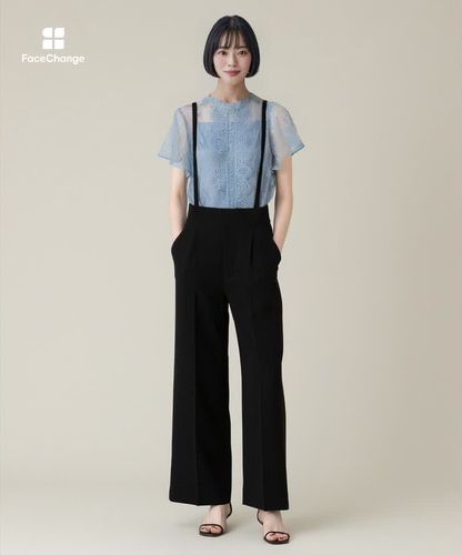 アナイ　2025AW 新作♡ダブルクロスサスペンダーパンツ LOULOU WILLOUGHBY】トリアセダブルクロスサス付きパンツ|allureville